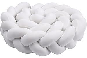 IIQI Treccia Cuscino Decorativo, Cuscino coccoloso soffice Intrecciato (White 14,200cm)