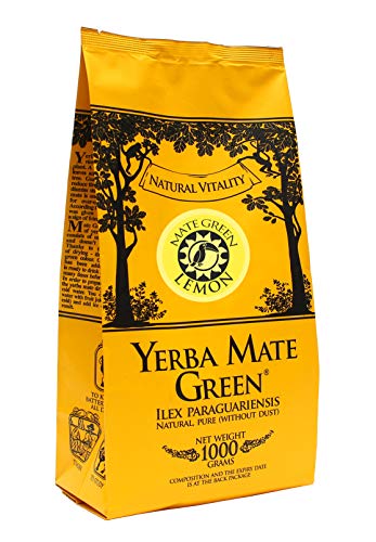 Yerba Mate Green 'Lemon' Brasilianischer Mate-Tee 1000g | Süßer Zitrus Mate Tee | mit Zitronengras, Zitronenschale