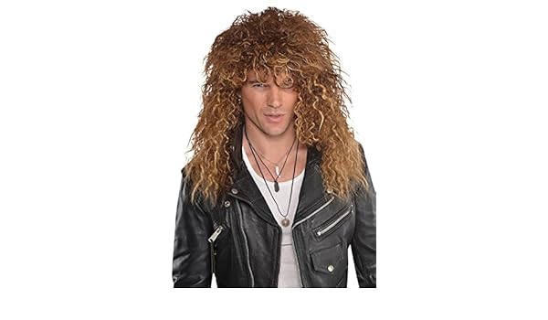 Mens 80s Bon Jovi Style Glam Rock Wig Amazon Co Uk Toys Games