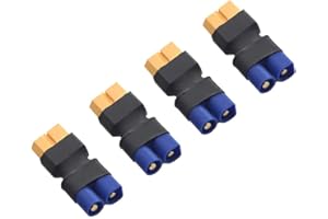 FLY RC 4PCS Adaptador Macho XT60 Hembra a Enchufe EC3 Conector inalámbrico para RC FPV Drone Car Lipo NiMH Cargador de batería ESC