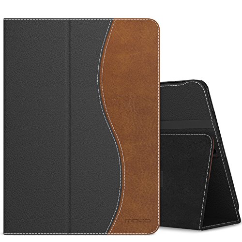 MoKo Samsung Galaxy Tab S3 9.7 Hülle - PU Leder Ständer Schutzhülle Smart Case Cover mit Stift-Schleife / Standfunktion und Auto Sleep / Wake Up Funktion für Samsung Galaxy Tab S3 9.7 Zoll (2017) SM-T820 / T825 Tablet, Schwarz/Braun