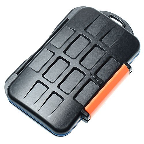 JJC Multi Memory Card Case MC-4 Speicherkarten Schutzbox für acht MicroSDHC Cards und acht XD Karten und vier CF Speicherkarten - extreme Wasserdicht und Stoßfest robust Box Safe Tasche Etui Aufbewahrungsbox Hülle