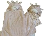 Baby Einschlagdecke Giraffe mit Namen bestickt Babydecke 3d Kapuze Geschenk Taufe Geburt - 2