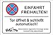 Produktbild INDIGOS UG - Parkplatzschild - Einfahrt freihalten! Tor öffnet & schließt automatisch! - Alu-Dibond 300x200 cm - Warnung - Sicherheit - Hotel, Firma, Haus, Garage, Garten, Carport