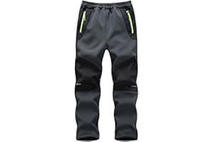 Hpbygstae Pantaloni softshell per bambini, impermeabili, antivento, per bambini, per le escursioni, per il tempo libero, per l'inverno, per le attività all'aria aperta, per le attività all'aria aperta
