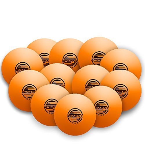 Palline da ping pong Sportly, da 40 mm, con stampate 3 stelle, palline regolamentari per allenamento avanzato., Orange