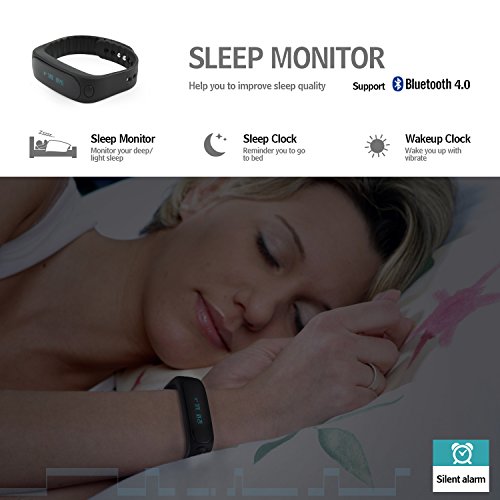 Incutex bluetooth Fitnessarmband Fitness Activity Tracker Schrittzähler Schlaftracker mit App - 6