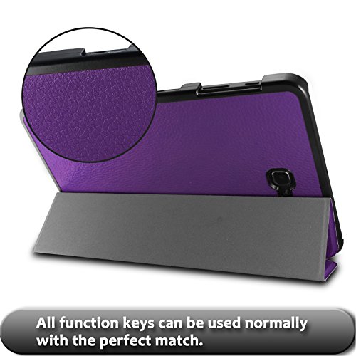 Samsung Galaxy Tab A 10.1 Hülle Case, Infiland Ultra Dünn Tri-Fold Smart-Muschel hochwertiges PU Leder Ultra Schlank Superleicht Ständer Smart Shell Cover Schutzhülle Etui Tasche für Samsung Galaxy Tab A 10.1 Zoll (2016) Tablet-PC(mit Auto Schlaf / Wach Funktion)(Lila) - 8