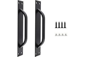 XZM Maniglia per Porta Scorrevole Nera Maniglia Della Porta Hardware Maniglia Scorrevole in Lega ​di Alluminio Maniglia Porta Esterna Maniglie per Porte per Porte di Fienili con Viti