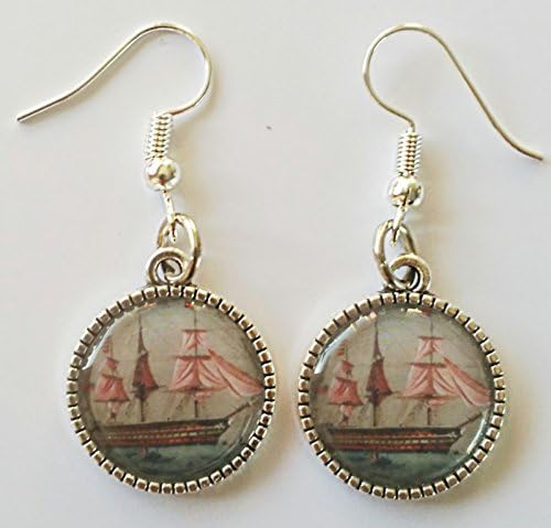 Ship Earrings Silver Tone Ear Hooks Pierced Jewellery New Steampunk Sea Sailing Boat