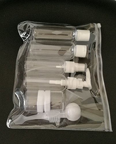 Schönes leben* 10tlg. Reiseflaschen Set mit Tasche Travel Bottles Kosmetikbehälter Reisegröße Flüssigkeitsbehälter für Shampoo, Conditioner, Lotion, Creme - 7