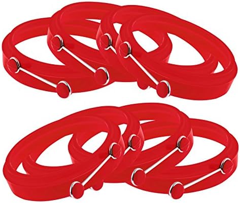 YumYum Utensils Egg Rings 8 Pack Premium Red Silicone Egg Molds