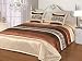 Produktbild DecoKing 220x240 Creme braun Schoko Tagesdecke Bettüberwurf mit Kissenbezügen 40x40 Satin T-830