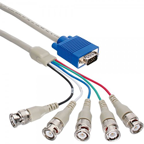 InLine 17945 VGA BNC Kabel 5x Stecker auf 15-polig HD Stecker 1m