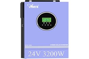 Anern 3200W Hybrid Solar Inverter Off-Grid Pure Sine Wave Inverter 24V DC to 220-240V AC, Built-in 80A MPPT Solar Charge Controller, Work with Lithium Lead-Acid Gel Battery