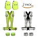 Produktbild Outry Reflektierende Sicherheitsweste, One Size Fits Meiste, High Visibility Reflektierende Harness Vest mit Handgelenk/Knöchel Bands (2 Pack (Green+Black))