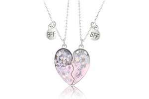 ‎SJBAUTYO SJBAUTYO Friendship Pendant Necklace Set, 2 Pieces BFF Necklaces, Heart Friendship Chain Magnetic, Best Friends Necklaces for 2 Girls, Birthday Gift for Best Friends