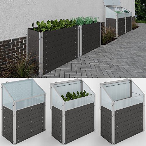 Hochbeet Gewächshaus Pflanzbeet Frühbeet Beet Garten Komposter Kräuterbeet WPC - 2