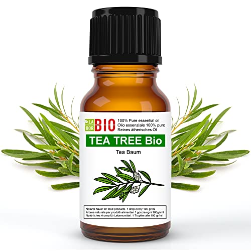 Tea tree Bio Olio essenziale 100% Puro Albero del te' 10 ml - Uso interno Terapeutico Alimentare Diffusori ambiente Aromaterapia Cosmetica - Laborbio