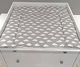 Puckdaddy „Wolken grau“ Wickelauflage, Wendeauflage 2-seitig - 2