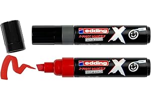 edding X Multi Marker - Yay Grey Color Set - 2 długopisy akrylowe - końcówka dłuta 2-10 mm - markery akrylowe do rysowania na koszulkach, trampkach, etui na telefony i nie tylko