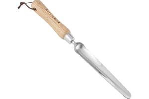 Berry&Bird Garden Unkraut jäten Schaufel, Edelstahl Widger mit Holzgriff Multifunktionale Hand Dibble Tool Weeder Garten Wurzel Kelle Transplantter für Wurzeln und Pflanzung