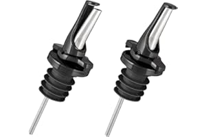 Versatore per alcolici Poura – Versatore rapido per vino con ClickSeal in gomma naturale senza BPA – Adatto alla maggior parte delle bottiglie – Nero – Confezione da 2