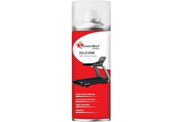 PowerMax Fitness Silicone Oil Lubricant Spray for Treadmill (500ml), Use For Equipment Applications Extra Long Control Flow Applicator Easy To Use On All Treadmills