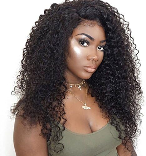 Wellmi 360 Full Lace Wigs Human Hair For Black Women Pre-plucked With Baby Hair Kinky Curly 360 Human Hair Wigs Natural Color 18 inches