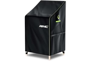 AWNIC Copertura Sedie Esterno Impermeabile, Antivento e Antipolvere, Resistente ai Raggi UV Copri Sedie da Giardino 420D Poliestere Adatto per Sedie Plastica Esterno Impilabili 65x75x85/120cm