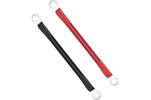 URAQT 15cm Car Battery Cable 2 Pcs, 16mm² 5AWG Battery Red and Black Inverter Cable, Battery Cables 12V Heavy Duty with Ring Terminals, Copper Wire Car Battery Jump Leads for Motorcycle RV & Trucks