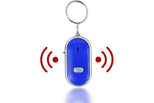 Sonew Localisateur de clés, Dispositif antiperte à Commande vocale, localisateur de clés avec sifflet, localisateur de Porte-clés pour Animaux domestiques, clés, Bagages (Bleu)