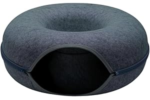 Love Heals Tunnel Per Gatti | Gioco per Gatto in Feltro Robusto | Cuccia Rotonda da Interno per Animali | Smontabile e Lavabile (XL)