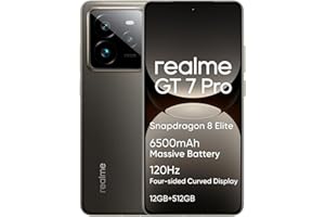 realme GT 7 Pro 5G telefon komórkowy, Snapdragon 8 Elite, 12 GB + 512 GB smartfon, 120 Hz RealWorld Eco Display 6,78", 50 MP AI Ultra Clear Snap Camera, 6500 mAh, Dual SIM Android 15, NFC, IP69, szary