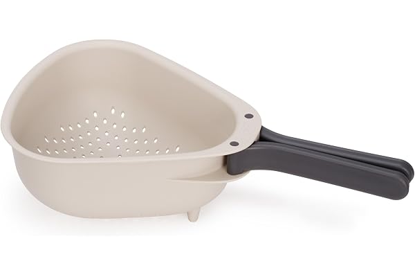 Joseph Joseph Droplet Passoire Compacte avec Poignées Pliantes, Gain de Place, Facilite l'Égouttage, pour Égoutter Légumes, Pâtes, Fruits