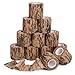 Produktbild TOBWOLF 12 Stück Kohäsive Bandage Wickelrolle, 2 x 5 Yards Selbst haftend Erste Hilfe Ace Bandagen, elastischer Stretch Sport Athletic Vet Tape für Sportgelenk am Handgelenk FDA-Zulassung