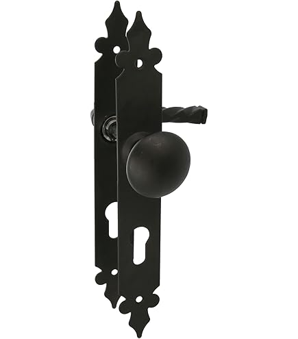 Poignée de porte 90 cylindres cuivre fer forgé