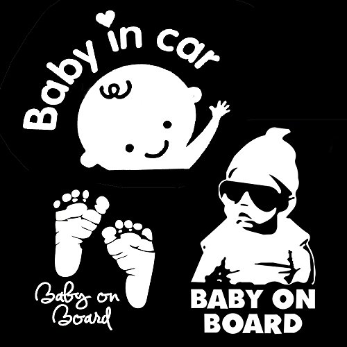 (Pauqete de 3) Bebé En Coche (Baby On Board, Baby In Car) Coche Auto Calcomanía Adhesivos