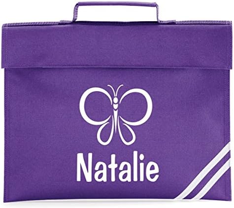 Purple Personalised Butterfly Motif Book Bag
