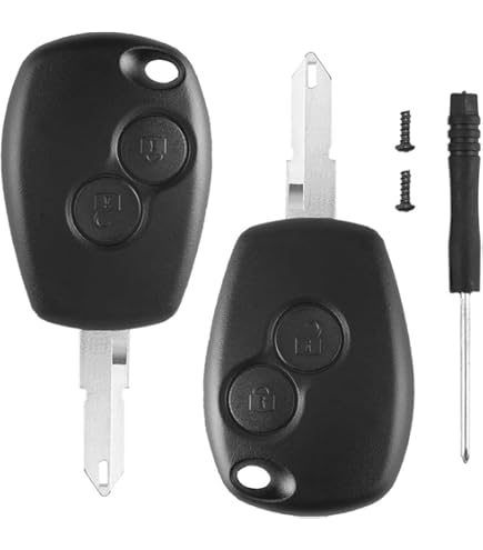 ANGOFIZ Clé Vierge ID46 Electronique à Programmer 2 Boutons Compatible Avec Renault Clio 3, Master 3, Kangoo 2, Twingo 2, Wind, Trafic 2, Modus Lame VA2 Télécommande à Distance Testée