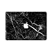 Produktbild pop-items Macbook Cover, hochwertiges Marmor Design, Marble Muster Aufkleber, Folie, ausgespartes Apple Logo, abziehbarer Sticker, Vinyl Skin für die Laptop Vorderseite (13 Pro, marmor schwarz (hardcase))