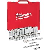 Milwaukee Juego 56 adet, carraca ve vasos de 3/8" SAE ve Metrica