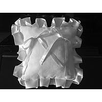 Crociedelizie, Cuscino portafedi cuscinetto fedi in tela aida rifinitura volant in raso da ricamare a punto croce