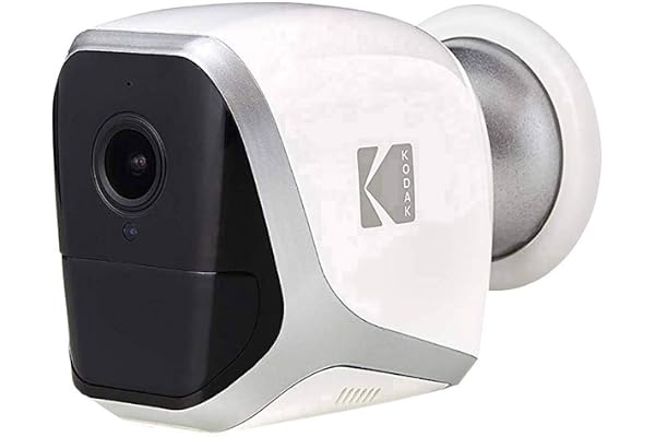 KODAK W101 Caméra de surveillance FULL HD 1080p totalement autonome, Connexion Wifi et batterie longue durée, Utilisable en intérieur et en extérieur avec batterie ( 4 piles LR6 AA )