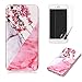 Produktbild Silikon Hülle für iphone 6S/iphone 6 Tasche und Display Schutz Folie ,OYIME Weiß Rosa Marmor mit Blumen Muster Optik Weich Dünn Schlank Slim Fest Komplett Handyhülle Etui Original Marble Case Cover Bumper Zubehör für Apple iphone 6/6S (4.7Zoll)