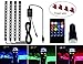 Produktbild Ranpower 48 LED Innenbeleuchtung Auto RGB Atmosphäre Lichter Strip mit USB-Port Auto Ladegerät IR und Sprachsteuerung