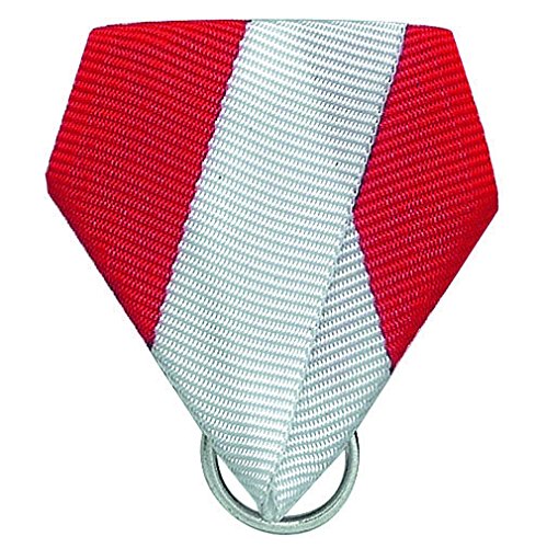 Preisvergleich Produktbild Stoffschleife rot-weiß altsilber