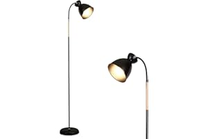 Anten Giraffe | Lampada Da Terra Girevole Nera | Lampadina E27 max 60W non inclusa | Altezza 159 cm | Piantana retrò in metallo | Per salotto, camera da letto e studio