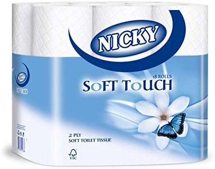 Nicky Luxury 2ply Soft Touch Embossed Toilet Rolls (x72 Rolls)