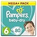 Produktbild Pampers Baby-Dry Windeln Größe 6 (13-18 kg), Luftkanäle für atmungsaktive Trockenheit die ganze Nacht, Mega Plus Pack, 1er Pack (1 x 80 Stück)